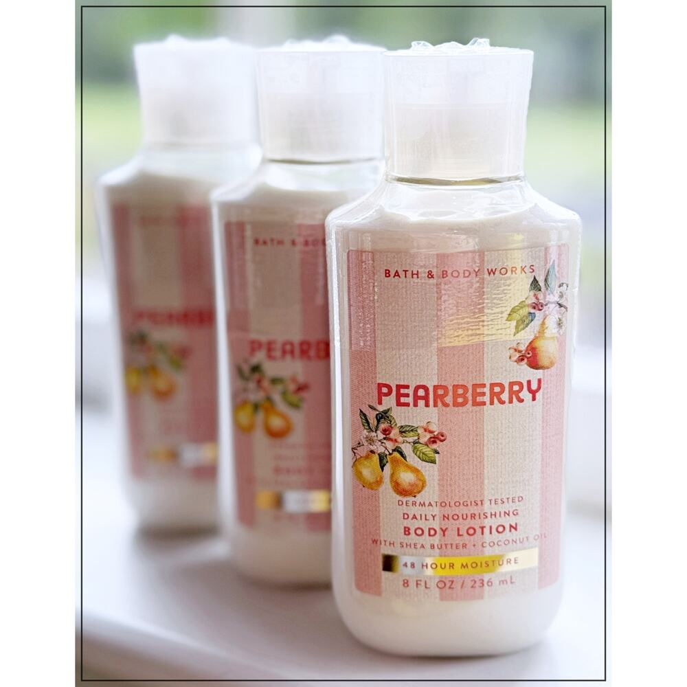 Bath & Body Works 8 oz Pearberry Daily Nourishing Body Lotion x3 - Picture 2 of 4